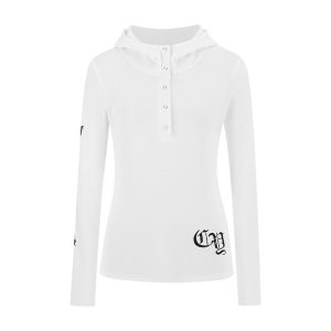 Women's Sheer Long Sleeve Hooded Punk T-Shirt Autumn Slim Fit Layering Top
